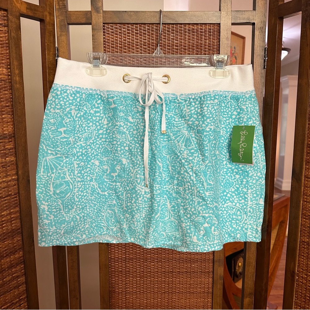 Lilly Pulitzer Haden skirt shorely blue ice cake size medium